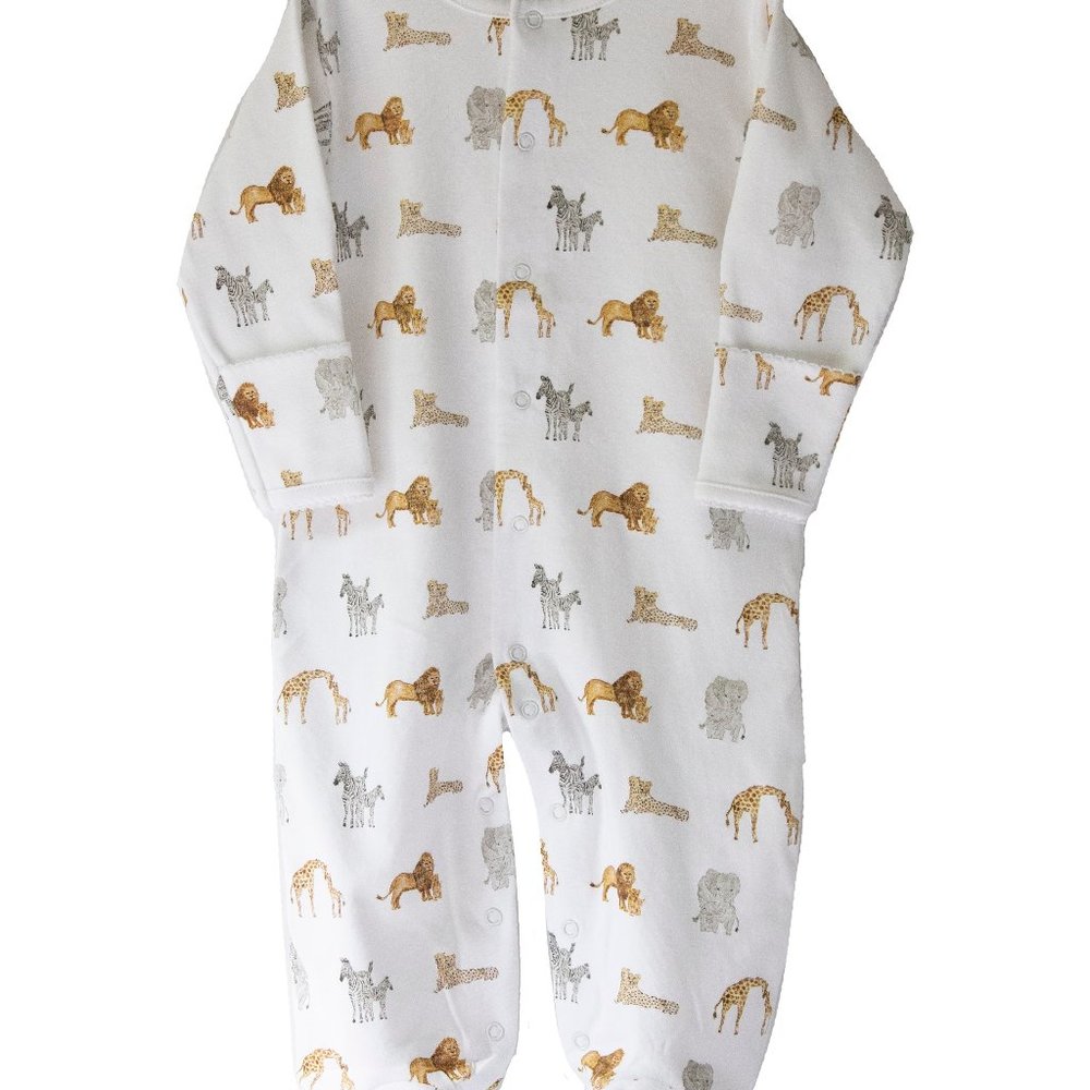 LouLou Baker Safari Prima Organic Cotton footed sleeper